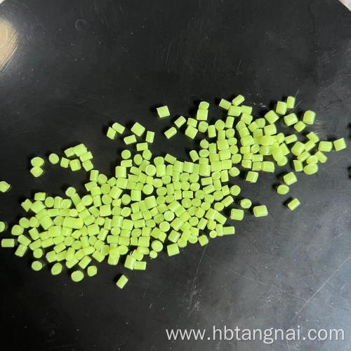 Granular fluorescent brightener plastic particle